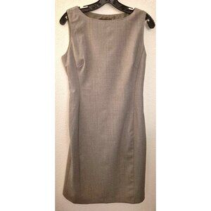 Banana Republic Tan Sleeveless Wool Blend High Neck Tailored Work Dress Sz 4 EUC